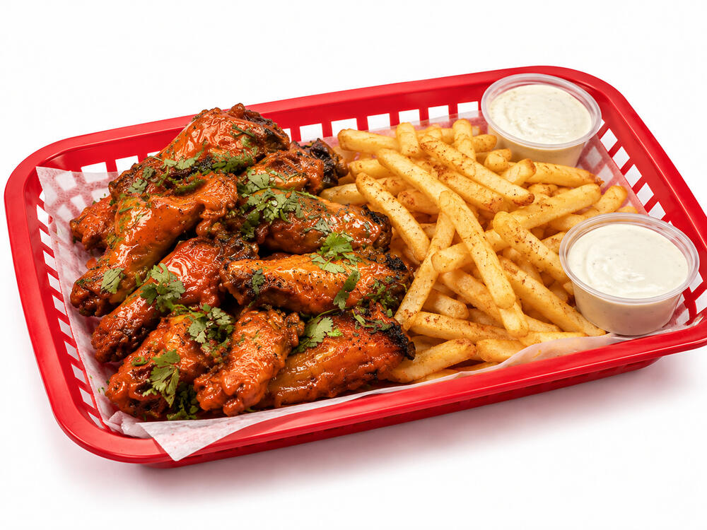 Caliente Wings 9 pc w/Fries